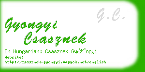 gyongyi csasznek business card